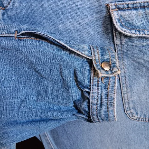 11 29x32 Vintage 80s Cargo Jeans Snap Cuffs Distress Pentimento Brittania Raw High Rise